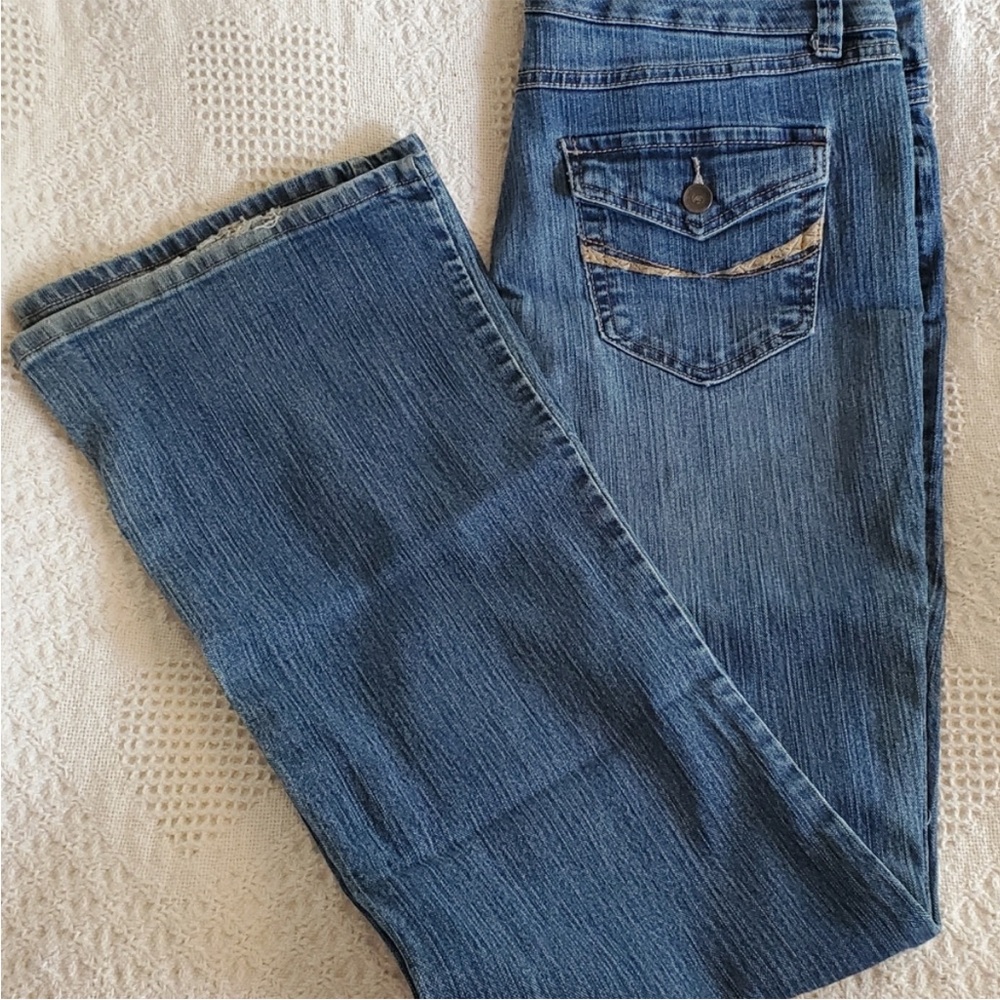 Code Bleu Women's Straight Leg Blue Jeans Long